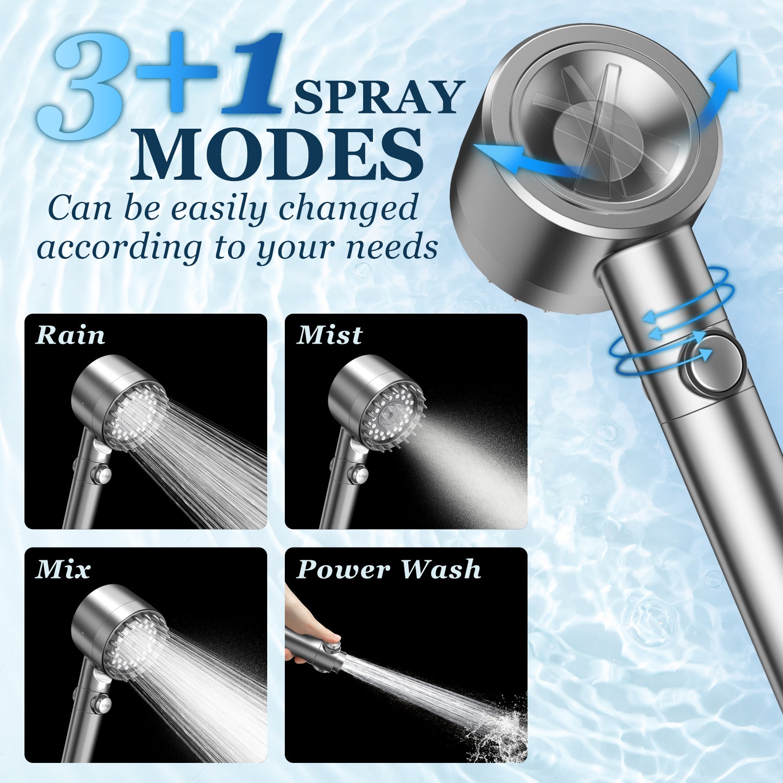 New Upgrade FEELSO DY5 Massage Handheld Filter Showerhead